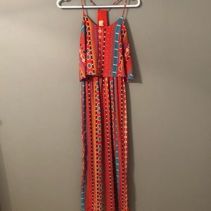 Multi colored exotic maxi dress